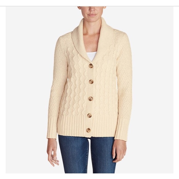 Eddie Bauer Heather grey shawl collar cardigan xl - Picture 8 of 8